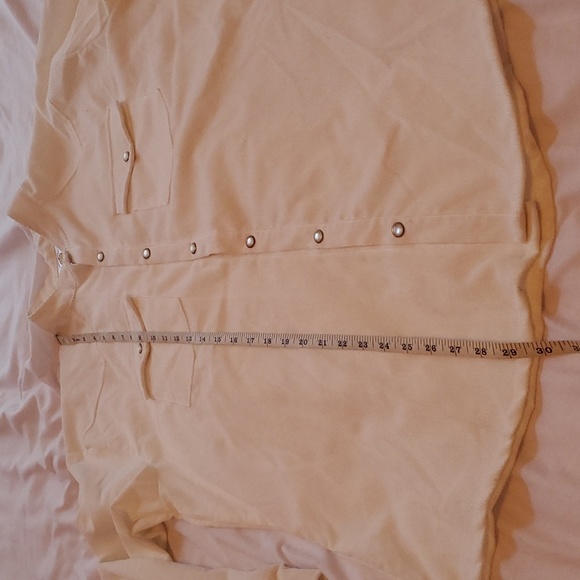 Men White Trick Or Treat Long Sleeve eyeballs wrist patch Shirt O/S - Picture 6 of 8